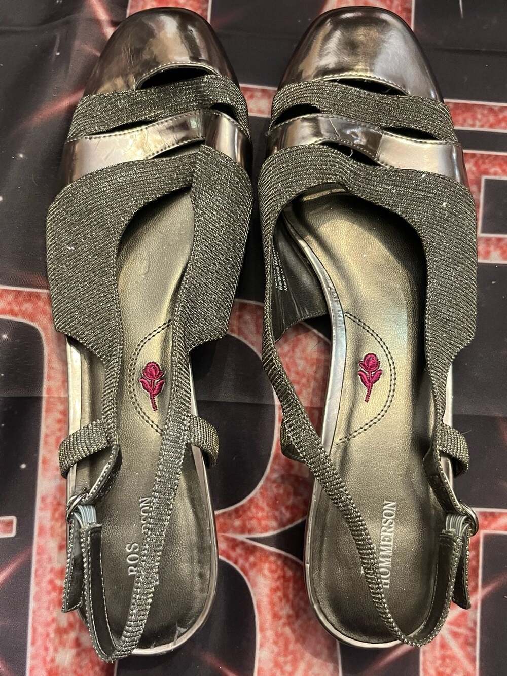 Ros Hommerson Tempt Silver Glitter Slingback Heels 10.5